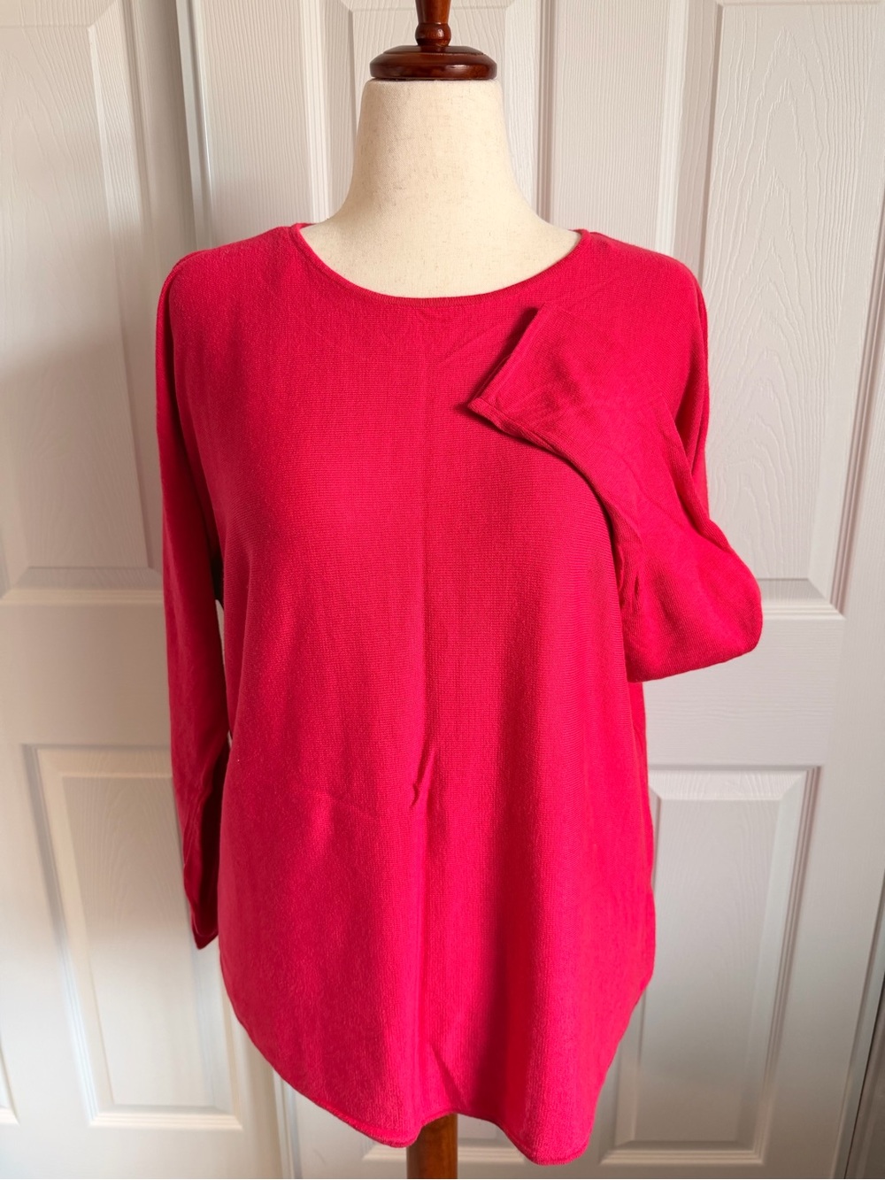 Michael Kors Bright Pink Long Sleeve Crewneck Top